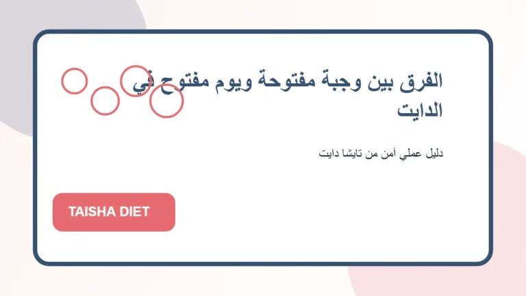 الفرق بين وجبة مفتوحة ويوم مفتوح في الدايت صورة توضيحية عن الفرق بين وجبة مفتوحة ويوم مفتوح في الدايت من تايشا دايت